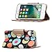 ProCase iPhone SE 2022/2020 iPhone 8/7 Wallet Case for Women, Stylish Folio Flip Card Case Stand Cover with Hand Strap Kickstand and Card Holder for iPhone SE 3/2 iPhone 8/7 -Circles