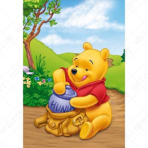 JXSM Full round drill 5D DIY diamond painting Winnie Pooh Honey Animal 3D embroidery handmade mosaic home decoration(19.7x27.6inch)