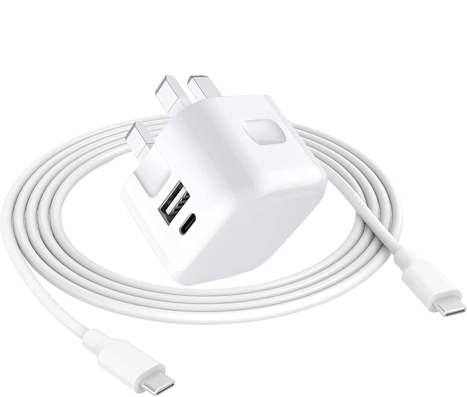For Sony Xperia 10 VII VI V IV Charger Plug and Cable [20W Dual Port] [Fast Charging] UK Mains Adapter 60W Braided USB-C Charging Cable