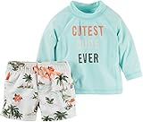 Carters Baby Boys 2-Piece Rashguard Set Palm Trees Blue
