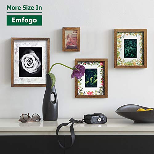 Emfogo 8x10 Picture Frames Display 4x6 Photo with Mat Made of Solid Wood for Table Top Display and Wall Mounting Photo Frame Pack of 2…