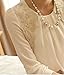 Women Ladies Long Sleeve Embroidered Chiffon Casual Loose Tops Blouse Shirt (M, White)