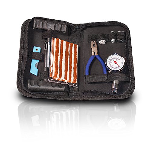 UPC 605608975882, All Tools Heavy Duty Tire Repair Kit - 36 Pcs Tire Plug Kit with Quality Tire Pressure Gauge for Car, Motorcycle, ATV, SUV, Truck Flat Tire Puncture Repair - Road Safety Kit