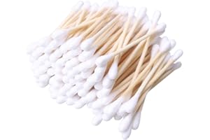 RIKWOG Cotton Swabs, 1200 Count Bamboo Sticks Cotton Swabs Cotton Buds with Wooden Handles For Ears Makeup or Nails Personal Care