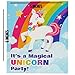 HUGE Unicorn Rainbow Star Mylar Latex Happy Birthday Balloon decorations Bundle with 8 Party Invitations and temporary tattoo