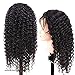 Brazilian Human Hair Wigs Deep Wave Lace Front Wigs 150% Density Glueless Natural Hairline Curly Wigs Wet and Wavy Lace Front Wig Human Hair with Baby Hair Lace Frontal Wigs for Black Women 16 Inch