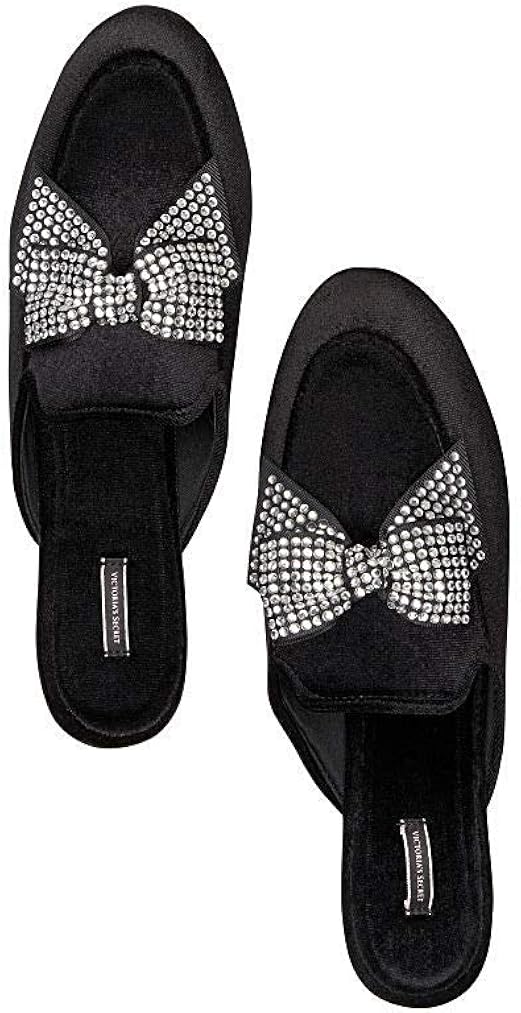 black bow slippers