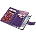 iPhone 5S Case, iPhone SE Case, BENTOBEN Wallet PU Leather Protective Magnetic Folio Flip Cover Credit Card Slots Cash Holder Wrist Strap Case for Apple iPhone 5 5S SE, Purple