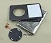 Full Set Metal Black Front Faceplate Fascia Back Housing Case Cover Shell Black Clickwheel Flex Central Button Key + Tools for iPod 6th Gen Classic 80gb