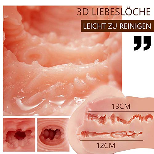 Realistische Masturbator Pussy Real Muschi Masturbatoren für Mann mit Vagin und Anal Sex Puppe für Männer mit Zwei 3D Liebeslöchern Sexspielzeug für Männer Weiches Material 1,9KG Fondlove