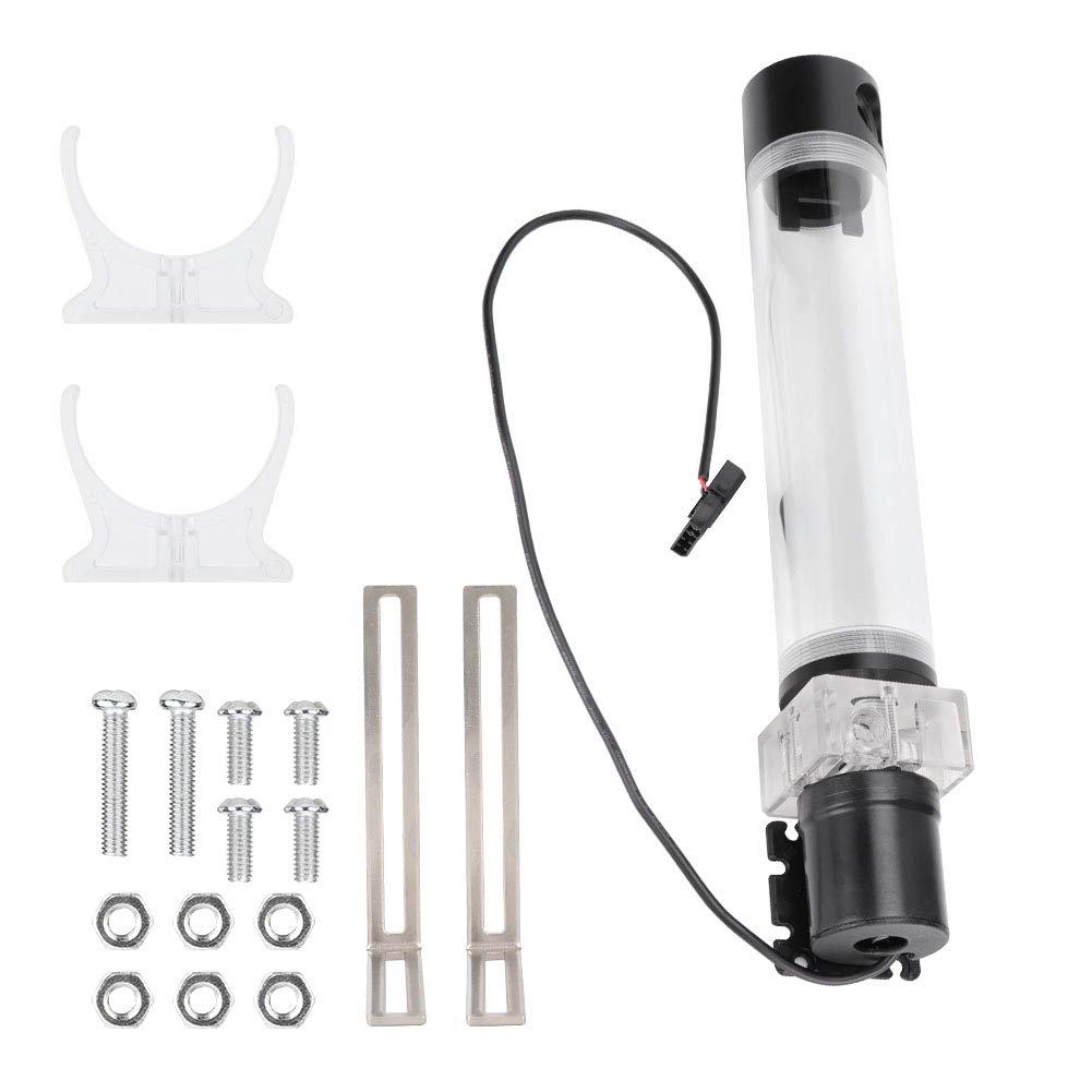 143 CPU Water Cooling Tank Kit - 800L/H 19W 12V CPU Cooling Cylinder Pump System for Computer Water Cooler Reservoir System Heat Sink Kit for PC Computer