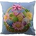 HOSL FHJ02 Happy Easter Series Blend Linen Throw Pillow Case Decorative Cushion Cover Pillowcase Square 18
