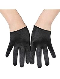 BABEYOND Guantes cortos de ópera satinado para fiesta, guantes de boda de noche, guantes de 20 s para ocasiones especiales