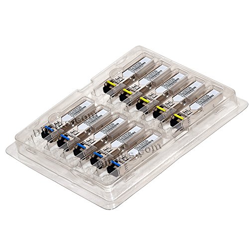 20km SFP BiDi 1G (Bi-Directional, WDM, 1.25Gbps, 20 km) DOM/DDM / DDMi LC (GLC-BX-D, GLC-BX-U, D/U, A/B, 1310/1550) Transceiver. Compatible, Reprogrammable. (lot= 5 Pair [10 modules])