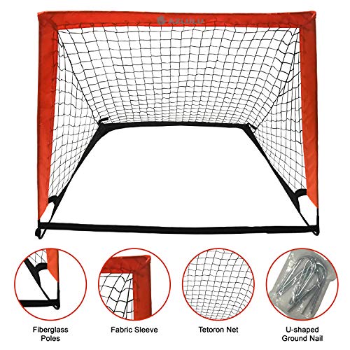 Azlulu Portable Soccer Goal Set 4x3ft Pop Up Soccer Goals for Kids