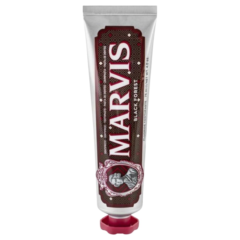 Marvis Black Forest Toothpaste, 75ml, Sensational Chocolate and Cherry Flavoured Toothpaste Helps Remove Plaque with Long-Lasting Freshness