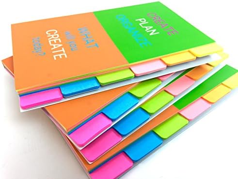 Sticky Notes 4 x 6 Ruled Tabbed Sticky Notebook 66 Sheets of Creating Pleasure by Roxstar Studio (4 Pack Notebook 264 Sheets)
