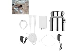 5L Electric Goat Milking Machine Stainless Steel Electric Milker Machine Portable Farm Milking Machine for Cow Goat Sheep Liv