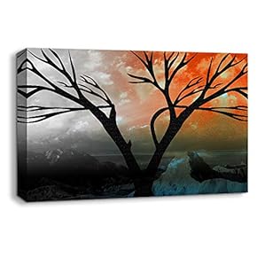Abstract Cloud Tree Colorful Painting Artwork for Home Framed