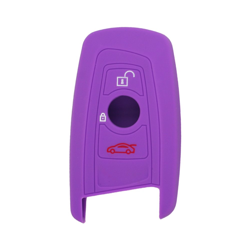 BROVACS Silicone Cover Protector Case Holder Skin Jacket Compatible with BMW Smart Remote Key Fob 3 Button CV9903 Purple