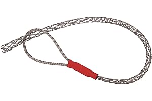 VGongTech Cable Pulling Grip Sock Kit Galvanizing Steel Antislip Pipe Cable Wire Pulling Grips Lassos Set Flexible Eye Mesh Rope Red