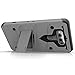 Zizo Bolt Series compatilbe with LG V20 Case Military Grade Drop Tested with Tempered Glass Screen Protector, Holster, Kickstand Gray Black