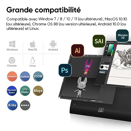 XP-PEN Deco Pro LW (Gen 2) Graphics Tablet Drawing Graphics Tablet without Bluetooth 5.0 Screen, Stylus with 16K Pressure Levels, Compatible with Windows Chrome OS MacOS 10.10 Android 10.0 Linux