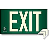 Photoluminescent Exit Sign Green - Aluminum Code Approved UL 924 / IBC / NFPA 101 | NightBright USA Part Number ULG-050