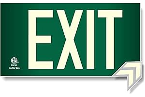 Photoluminescent Exit Sign Green - Aluminum Code Approved UL 924 / IBC / NFPA 101 | NightBright USA Part Number ULG-050