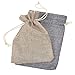 BCP Pack of 10pcs 5x3.25 Inch Double Linen Drawstring Bags/ Gift Bag Pouch for Party / Wedding (Light Brown and Gray Color)
