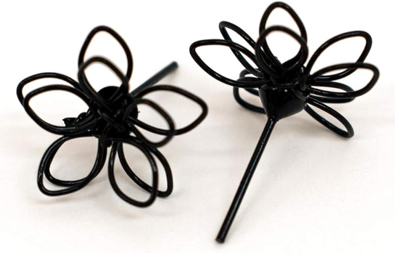 Amazon 黒梅フラワーピアス ブラック 黒 フラワー ワイヤー 小さめ 可愛い レディース アクセサリー ゆうパケット配送2cm ネックレス 通販