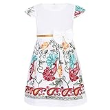 SMILING PINKER Toddler Girls Dress Casual Embroidered Floral Boho Vintage Dresses
