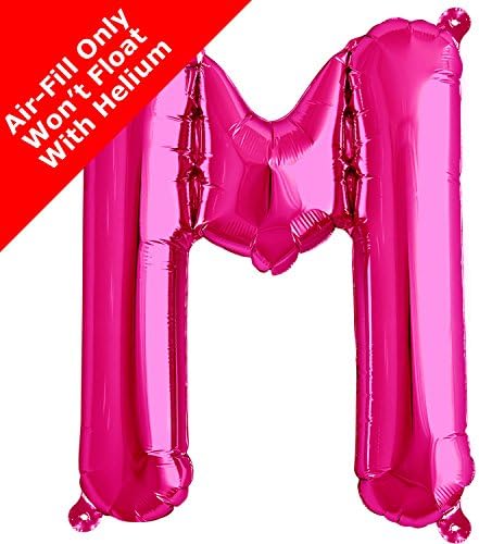 16 inch Magenta Letter M Foil Balloon by Signature Balloons