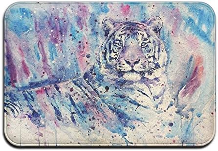 Doormat bags Bathroom Rug Mat Contour Rug Toilet Floor Rug Flannel Bath Shower Mat Tigers Watercolour Square Carpet
