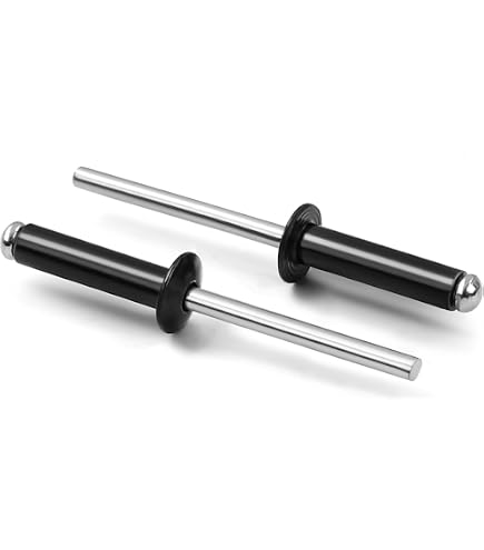 220Pcs 3/16 X 5/8 Black Pop Rivets With Stainless Steel Washers Kit - Aluminum Blind Rivets For Metal, Automotive, Furniture & DIY Projects