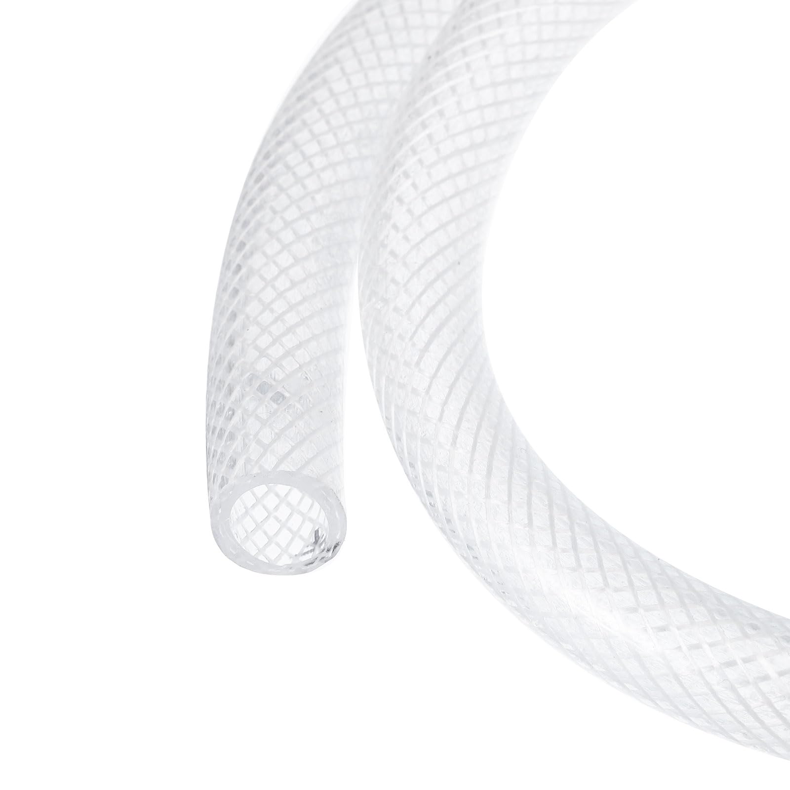 Rebower 10ft 12.7x15.9mm Braided Clear Plastic PVC Tubing High Pressure Flexible Reinforced Vinyl Tube, [for Garden Irrigation, Water Hose, Fish Tank, Water Transfer] - 1/2" x 5/8"