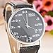 Sourts Lover Girl Artificial Leather Band Math Formula Dial Wrist Quartz Analog Watch 24cm (Black 3)