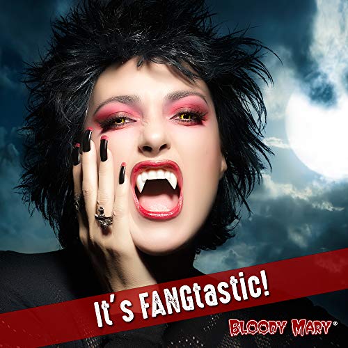Bloody Mary Vampire Teeth Fake Fangs Ideal for Halloween & Theatrical Performances - Reusable with Permanent Molding Material - Special Effects Realistic Pointy Teeth (Jet Black) - Thumbnail 4