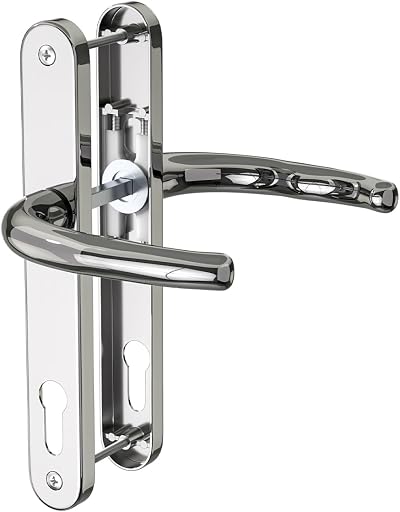 Bwintech Polished Chrome UPVC Door Handle Set 92mm 210mm 243mm Plate 304