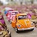 FORREST Cute Vintage Toy Car for Kids, VW Beetle 1:38 Diecast Play Vehicles Model ,Classic Design Style , Lights&Sounds Whit Multi-Color, Great Gift (Orange)