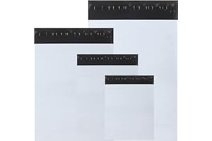 newlng Poly Mailers Shipping Bags Mailing bags 50pcs 4 Assorted Sizes White Shipping Envelopes Self-sealing Adhesive Waterproof and Tear-Proof Packaging Bags Shipping Bags for Clothing Books Gift