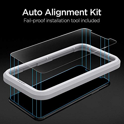 Spigen, 2 Pack, Protector Pantalla iPhone 11 / XR (6.1"), Align Master, Marco de Alineación Incluido, Dureza 9H, Vidrio Templado, Cristal Templado - Imagen 4