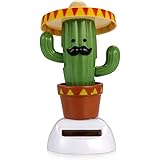 Solar Dancing Toy Animal Solar Powered Dancing Dolls Swinging Animated Bobble Dancer Car Decor (Cactus)