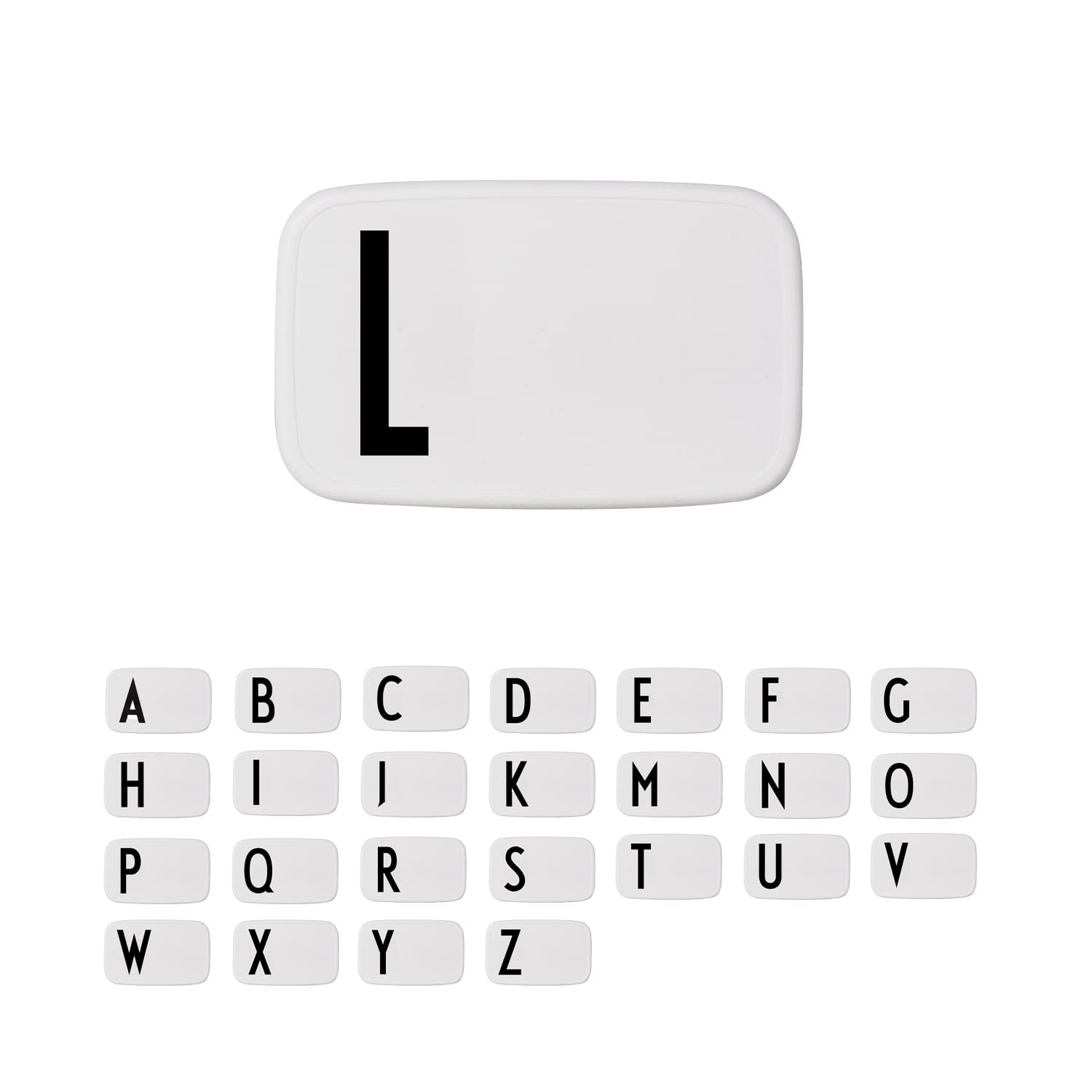 Design Letters Personal Lunch Box White | Personalised Food Storage Container for Men, Women, Girls and Boys | White Lunch/Food Box for Travel | Use as Sandwich Box | Dishwasher & Microwave Safe