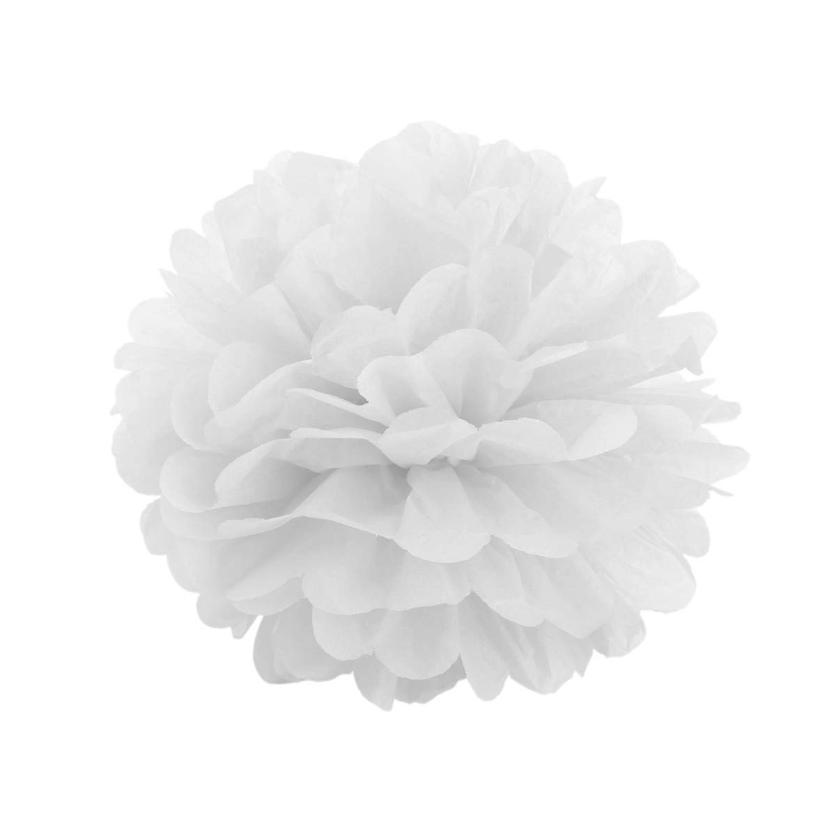 JZK 10x White Tissue Paper pom poms 8 inch 20 cm Pompoms Decorations for Wedding Birthday Baby Shower Hen Night holy Communion Party Supplies Christmas Halloween Bedroom Hanging Paper Flower Balls