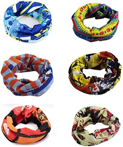 WJFSM 6PCS Outdoor Headscarves Seamless Bandanas , High Elastic Headband with UV Resistance, Womens and Mens Headband Headwear Headwrap