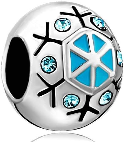 Silver Plated Pugster " Snowflake" Bead Fit Pandora Charms