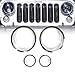 Xprite Chrome Silver Front Bezel Cover For Headlight and Turn Signal Light For 2007-2017 Jeep Wrangler JK & JK Unlimited (4 Piece Set)