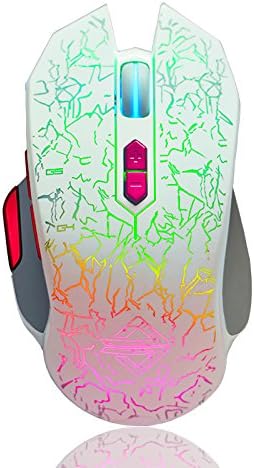 Ajazz GT Wired Gaming Mouse [Programmable] [RGB Breathing Backlit][ Special Sniper Button] Ergonomic Game USB Computer Mice Gamer Laptop PC Mouse, 9 Buttons for Windows 7/8/10/XP Vista Linux, White