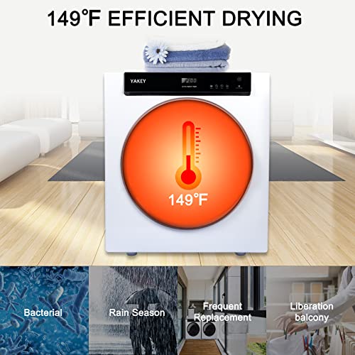 1400W Electric Portable Clothes Dryer, 2.65 cu ft Front Load Stainless Steel Clothes Dryers With